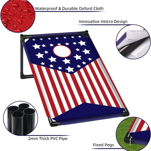 Portable Cornhole Board Set w8Bean Bag&Carrying Bag Indoor/OutdoorTossGameSets - Picture 4 of 8